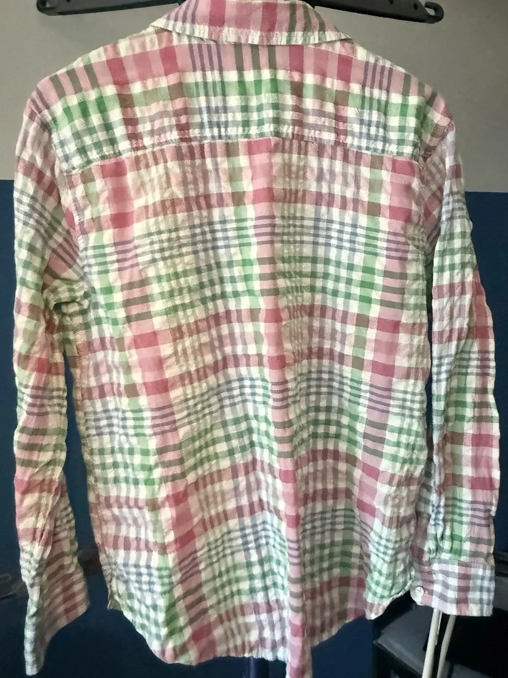 Crown & Ivy Pastel Plaid Cotton Button Up Shirt Medium